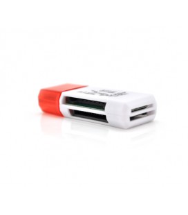 Кардридер универсальный 4в1 MERLION CRD-4BL TF/Micro SD, USB2.0, Red, OEM Q1500