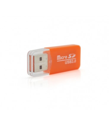 Кардридер MERLION CRD-1OR TF/Micro SD, USB2.0, Orange, OEM Q50