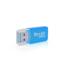 Кардридер MERLION CRD-1BL TF/Micro SD, USB2.0, Blue, OEM Q1500