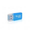 Кардридер MERLION CRD-1BL TF/Micro SD, USB2.0, Blue, OEM Q1500