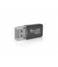 Кардридер MERLION CRD-1BK TF/Micro SD, USB2.0, Black, OEM Q1500