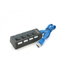 Хаб USB 3.0, 4 порта, с переключателями, поддержка до 1TB, Пакет