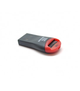 Кардридер внешний USB 2.0, формат MicroSD, пластик, Black/Red, (Техпакет)