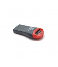 Кардридер внешний USB 2.0, формат MicroSD, пластик, Black/Red, (Техпакет)