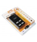 Хаб USB 2.0 4 порта, Black, 480Mbts питание от USB, с выключателем, Blister Q100