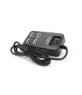 Хаб USB 2.0 4 порта, Black, 480Mbts питание от USB, с выключателем, Blister Q100