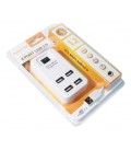 Хаб USB 2.0 4 порта, White, 480Mbts питание от USB, с выключателем, Blister Q100