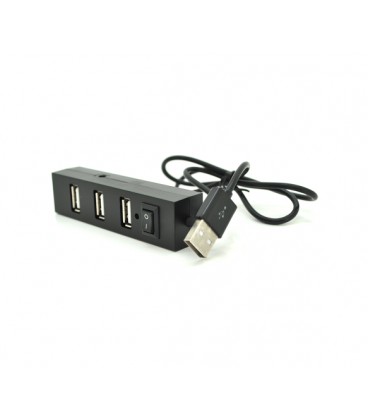 Хаб YT-HUB4-B USB 2.0 4 порта, Black, 480Mbts питание от USB, Blister Q200