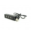Хаб YT-HUB4-B USB 2.0 4 порта, Black, 480Mbts питание от USB, Blister Q200