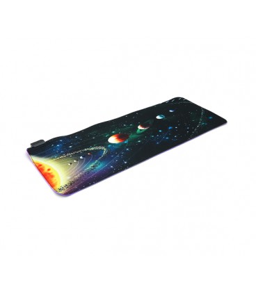 Коврик 300*800 для мыши 'Solar system in star dust' тканевый с боковой прошивкой, толщина 3 мм, RGB подсветка , питание USB 1,8 