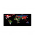Коврик 300*700 тканевой Карта мира 'Flags' с боковой прошивкой, толщина 3 мм, цвет Black, Пакет