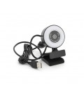 Вебкамера с гарнитурой A06, 2К, подсветка+ автофокус, пласт. корпус, Black, Q100