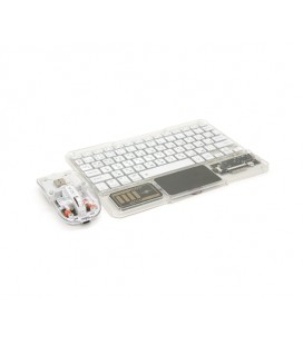 Комплект беспроводной YT-KB333 (KB+Mouse), (Eng / Pyc), 2.4G, 78 клавиш, White/Transparent, Box