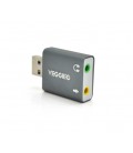 Контроллер VEGGIEG US3-B, USB-sound card (7.1), Grey, Blister-Box
