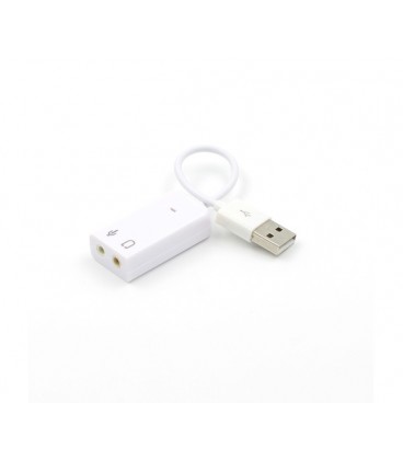 Контроллер USB-sound card (5.1) 3D sound (Windows 7 ready), White, OEM