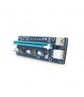 Плата PCE164P-N09 (V009S-Plus) Riser PCI-EX, x1&gt,x16, USB 3.0, DC12V(PCI-E/6pin), конденсаторы 270, VER009S,Пакет