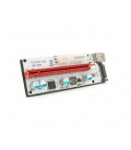 Плата PCE164P-N09 (V008S-Plus) Riser PCI-EX, x1&gt,x16, USB 3.0, DC12V(Molex&PCI-E/6pin), SATA/15pin, конденсаторы 270, VER008S,