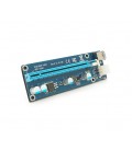 Плата PCE164P-N03 (VER006C) Riser PCI-EX, x1&gt,x16, USB 3.0, DC12V(PCI-E/6pin), конденсаторы 270, VER006C,Пакет