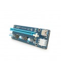 Плата PCE164P-N03 (VER006C) Riser PCI-EX, x1&gt,x16, USB 3.0, DC12V(PCI-E/6pin), конденсаторы 270, VER006C,Пакет