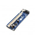 Riser PCI-EX, x1&gt,x16, 4-pin MOLEX, SATA&gt,4Pin, USB 3.0 AM-AM 0,6 м (синий), конденсаторы CS 220 16V, Пакет