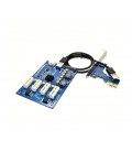 Cплиттер-разветвитель-хаб PCI-e x 1 на 3 порта х 1,BOX