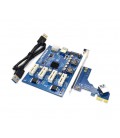 Cплиттер-разветвитель-хаб PCI-e x 1 на 3 порта х 1,BOX