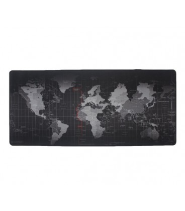 Коврик 400*900 тканевой Карта мира с боковой прошивкой, толщина 3 мм, цвет Black, Box
