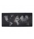 Коврик 400*900 тканевой Карта мира с боковой прошивкой, толщина 3 мм, цвет Black, Box