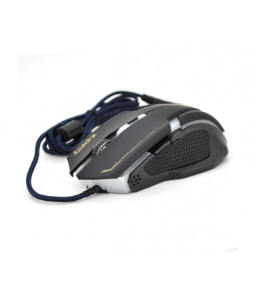 Мышь проводная Apedra A9, 6 кнопок, 800/1200/2400/3200 DPI, Led Lighting, 1,3м, Win7/8/10 Mac OS, Black, COLOR BOX