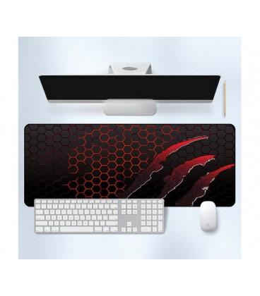 Коврик 300*800 тканевой Honeycomb с боковой прошивкой, толщина 2 мм, цвет Black/Red, Пакет