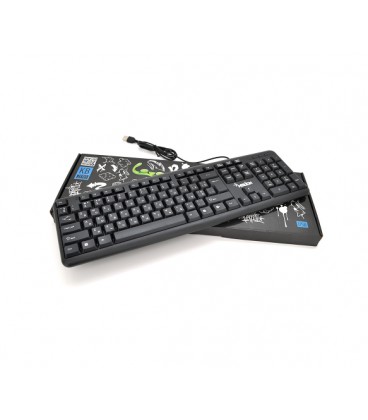Клавиатура USB Merlion KB-Zero, длина кабеля 135см, (Eng/Укр/Рус), (460х158х33 мм) Black, 104к, Q20