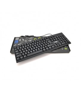 Клавиатура USB Merlion KB-888, длина кабеля 135см, (Eng/Укр/Рус), (460х158х33 мм) Black, 104к, Q20