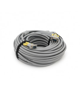 Кабель Merlion VGA 3+6 HIGH SPEED 30m, male to male (папа-папа), 1 феррит, серо-желтый, кулёк 1080P Q16