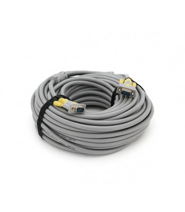 Кабель Merlion VGA 3+6 HIGH SPEED 30m, male to male (папа-папа), 1 феррит, серо-желтый, кулёк 1080P Q16