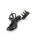 Кабель питания UK 1.2m, 0.5mm, PC-184/2 CPCS-C13 3 pin (китайский разъем), Black, OEM