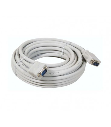 Кабель Merlion VGA 15m, male to male (папа-папа), 2 феррита, White, кулёк, Q25