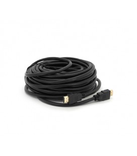 Кабель Merlion HDMI-HDMI HIGH SPEED 15m, v1.4, OD-7.5mm, круглый Black, коннектор Black, (Пакет) Q32