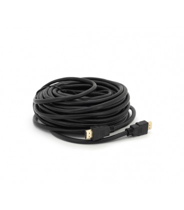 Кабель Merlion HDMI-HDMI HIGH SPEED 15m, v1.4, OD-7.5mm, круглый Black, коннектор Black, (Пакет) Q32