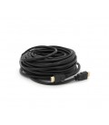 Кабель Merlion HDMI-HDMI HIGH SPEED 15m, v1.4, OD-7.5mm, круглый Black, коннектор Black, (Пакет) Q32