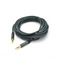 Кабель VEGGIEG AB-3 AUX Audio DC3.5 папа-папа 3.0м, GOLD Stereo Jack, оплетка, (круглый) Black cable, Пакет