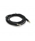 Кабель VEGGIEG AB-2 AUX Audio DC3.5 папа-папа 2.0м, GOLD Stereo Jack, оплетка, (круглый) Black cable, Пакет