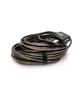 Активный удлинитель USB 2.0 AM/AF, 15m, прозрачный с чипом Q40