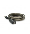 Активный удлинитель USB 2.0 AM/AF, 5,0m, прозрачный с чипом Q50