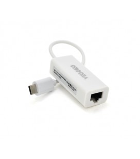 Хаб-конвертор Type-C to Ethernet VEGGIEG U2-C - Сетевой адаптер 10/100Mbps с проводом, White, Blister-Box
