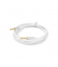 Кабель VEGGIEG AUW-1 AUX Audio DC3.5 папа-папа 1.0м, GOLD Stereo Jack, оплетка, (круглый) White cable, Пакет