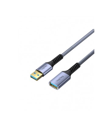 Кабель VEGGIEG V-U348, AM/AF , USB3.0, Gray, длина 2м, Box