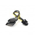 Кабель-переходник для питания видеокарты SATA+SATA--&gt,6P, OEM Q50
