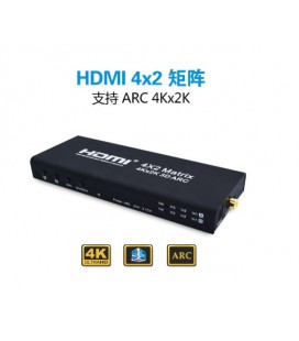 HDMI сплиттер Matrix 4X2, 4K 2K 3D (220*168*53) 0.6 кг