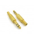 Разъем 6,3 cтерео под кабель под пайку Gold