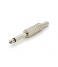 Разъем 6,3 моно GOLD под кабель рифленное с пружиной (серый металл)